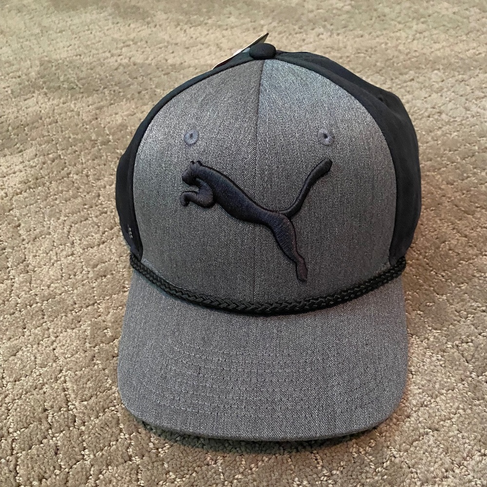 Puma Golf Hat - OSFA - Snapback - Black/Charcoal Heather - NWT
